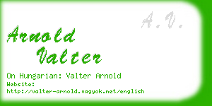 arnold valter business card